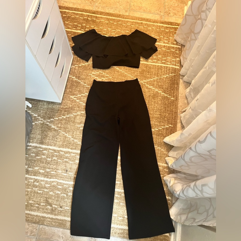 Elegant Black Women's 2 piece set